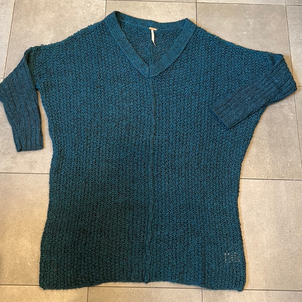 Free People Crocheted Long Sweater
